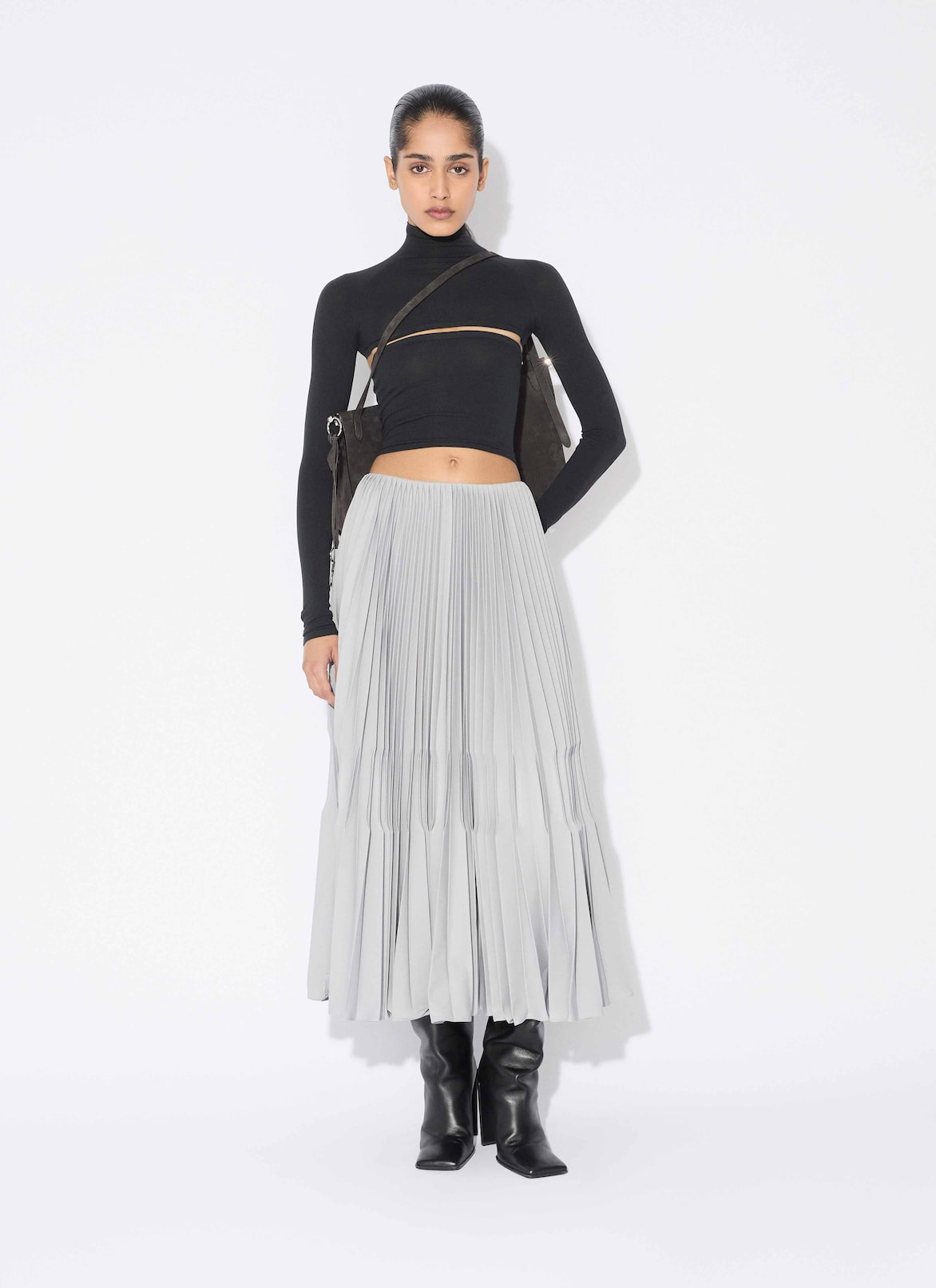 SECOND-SKIN KNIT CUT-OUT TOP ALAÏA BLACK SECOND-SKIN KNIT CUT-OUT TOP